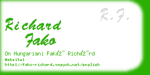 richard fako business card